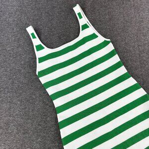 Aritzia Babaton Sculpt Knit Tank Dress Green White Striped Size Large